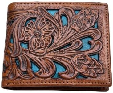 Amazon.com: 3D Belt Mens Bifold Wallet Hand Tooled Floral
